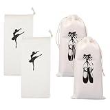 Toddmomy 1 Juego Organizador De Zapatos De Ballet Bolsas De Gimnasio Bolsas Portatrajes Bolsas De Baile para Niñas Zapatos Mochilas De Cuerdas Bolsas De Ballet con Cordón Paño 4 Piezas