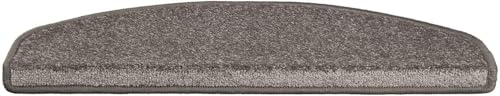 casa pura 15x Treppenstufen Matten, Stufenmatte innen für Treppe, Dynasty Velours Treppenteppich selbstklebend, Teppich für Treppenstufen (halbrund, Anthrazit)