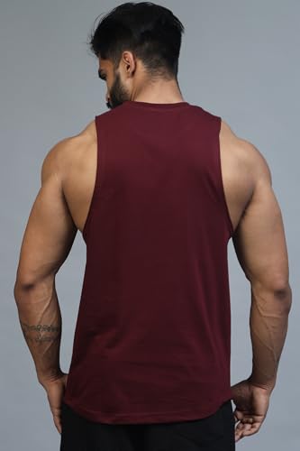 Image of JUARI BE A GENTLEMAN Men's Supper Combed Narrow Shoulder Gold Finish Sleeveless Deep Arm Cut Cotton Vest