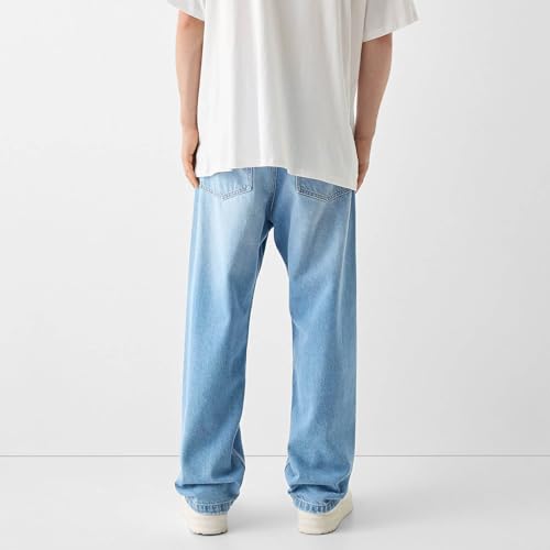 Mxiqqpltky Men's Baggy Jeans Retro Hip Hop Wide Leg Denim Pants Stretchy Loose fit Straight Leg Jeans Trousers 90s Streetwear2
