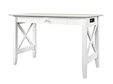 Atlantic Furniture Lexi Desk with Drawer and Charging Station, White
