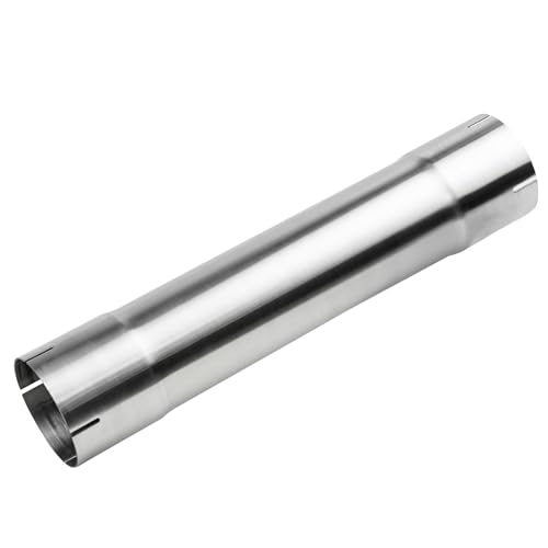 3.5 Inch Exhaust Pipe 17.3 Length T304 Stainless Steel Mandrel Tubing 3 1/2(89mm) OD Flared Slip-Fit End Ducting Universal Three and a half Straight Tailpipe Connector Adapte