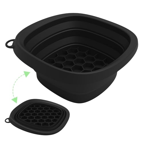 Cuenco Facial de Silicona Negro Plegable con Bandeja de Hielo miniatura 1