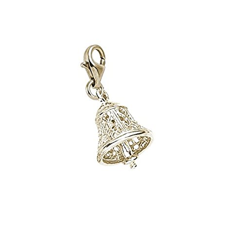Bell Filigree Charm with Lobster Claw Clasp, Charms for Bracelets and Necklaces