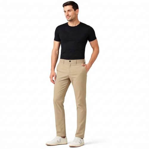 Image of Men's Casual Regular Fit Cotton Pants | Chinos | Trousers