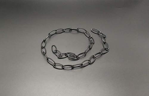 Heavy Duty Chain for Vintage Chandelier Hanging Lamp,Lighting Pendant, Mirror or Picture Suspension Chain in Bright Nickel Finish 1M (Black, 2 Packs)