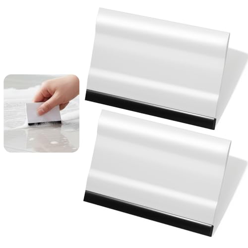 Small Rubber Squeegee 2 Pcs All-Purpose Mini Soft Rubber Window Squeegee Small Squeegees Window Scrubber Scraper for Kitchens Bathroom Shower Mirrors Car Windshield Black White