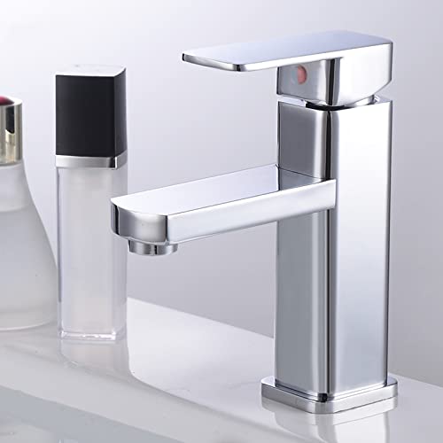 Grifo de cocina y baño monomando cromado para lavabo de 1 orificio 4