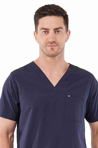 Image of PRAGATI TRENDS Premium Unisex Scrub Suit With Customize Name Print Option(Follow the Description) V-Neck Top and Cargo Type Trouser