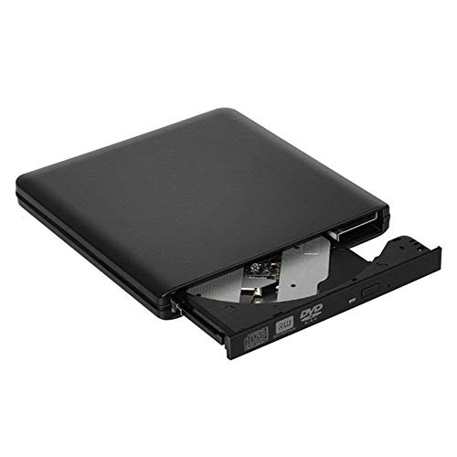 Externes CD-DVD-Laufwerk, USB 3.0 Tragbarer DVD-RW-Brenner CD-ROM Rewriter Player Reader für Laptop Desktop-PC Apple Mac Windows,Schwarz