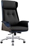 AAGAZA Chefsessel aus Leder, Luxus-Chefsessel, um 125 ° Verstellbarer Bürostuhl, Verstellbarer, anhebbarer, drehbarer, bequemer sitzender Computerstuhl / 1389 (Color : Black, Size : Tech Leather)