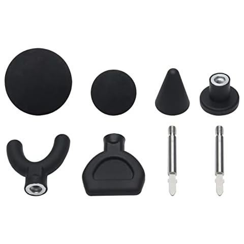 BAOYOU Jigsaw Massage Tip Adaptor and Bits, 6Pcs Percussion Massager Tip Attachment Adaptor - with 2Pcs Extended Rod - for Jigsaw Massager(6Pcs/Set) Cover