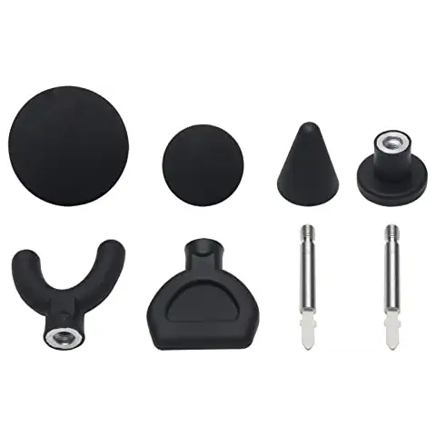 BAOYOU Jigsaw Massage Tip Adaptor and Bits, 6Pcs Percussion Massager Tip Attachment Adaptor - with 2Pcs Extended Rod - for Jigsaw Massager(6Pcs/Set) Cover