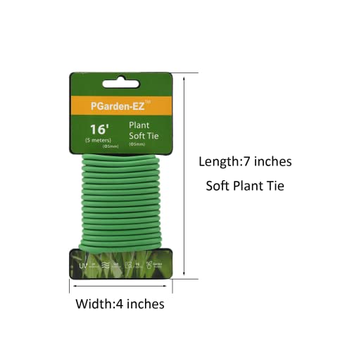 Green Soft Twist Tie Plant Tie Flexible TPR Garden Supply, for Tomatoes Roses Vines Organizing(16.4 feet/ 5 Meters)…, 16 feet