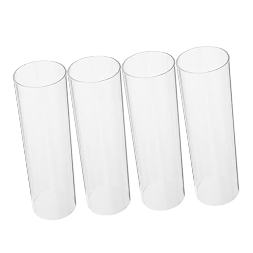 4pcs Candle Shade Candle Cover Decor Accessory Cylinder Candle Glass Shade Candle Tube Cover Glass Transparent Candle Container Simple Glass Cover Decorative Candle Container