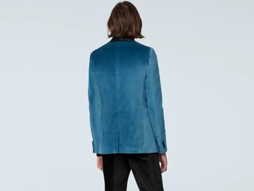 Mens Velvet Suit Two Button Slim Fit Suits Dinner Party Prom Wedding Tuxedo Notch Lapel Blazer and Velvet Pants3