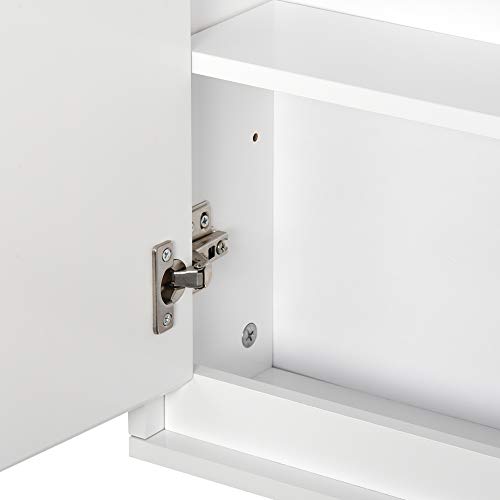 HOMCOM Bathroom Mirror Cabinet Wall Mounted Storage Shelf Bathroom Cupboard Double Door, White - Cosy Home Interiors HOMCOM Bathroom Mirror Cabinet Wall Mounted Storage Shelf Bathroom Cupboard Double Door, White - Image 9