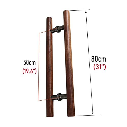 Poignée de porte moderne robuste pour entrée double face en bois