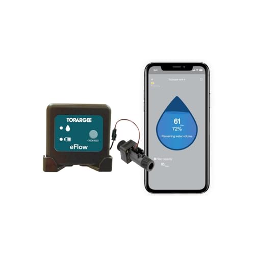 Topargee Bluetooth Water Tank Gauge - Real-Time RV, Caravan & Boat Accessory - Accurate RV Water Tank Level, Flow Monitoring (Liters/Gallons), Easy Setup, Tracks Usage, Memory Storage, App Integration