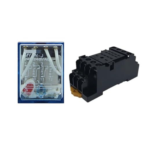 Relais électromagnétique MY4NJ AC220V avec base 14 broches 4NO 4NC