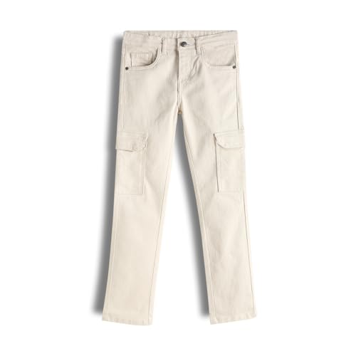 Image of Urbano Juniors Boy's Slim Fit Washed Denim Cargo Jeans with 6 Pockets Stretchable
