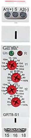 GEYA Asymmetric Cycle Time Relay 1SPDT 16A AC/DC12V-240V Cycler Repeat Timer Delay Relay Din Rail Modular(GRT8-S1,W240)