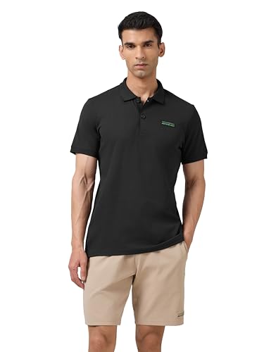 Image of TECHNOSPORT Men's Slim Fit Striped Half Sleeve Active Out Matpiq Polo T-Shirt for Gym, Sports & Regular Use
