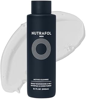 Nutrafol Men's Shampoo and Conditioner 2-in-1, Cleanses, Hydrates, Unclogs Pores, Improves Hair Volume & Strength, Physician-formulated for Thinning Hair, Color Safe, Sulfate Free - 8.1 Fl Oz Bottle