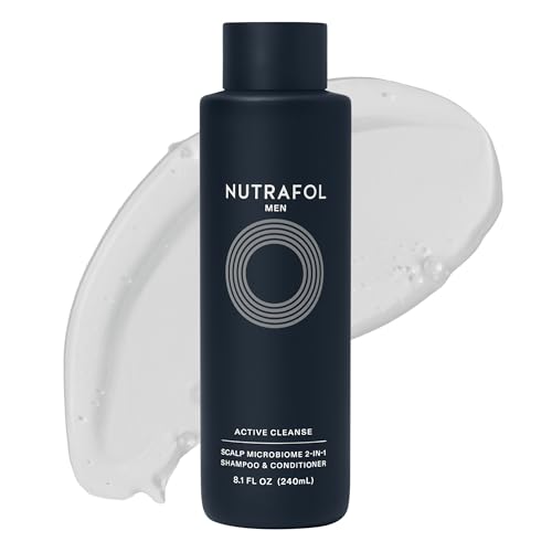 Nutrafol Men's Shampoo and Conditioner 2-in-1, Cleanses, Hydrates, Unclogs Pores, Improves Hair Volume & Strength, Physician-formulated for Thinning Hair, Color Safe, Sulfate Free - 8.1 Fl Oz Bottle