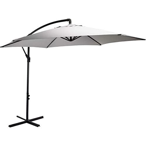 QYYZTQY Light Grey Cantilever Garden Parasol Outdoors Furniture Sun Shade Patio Umbrella