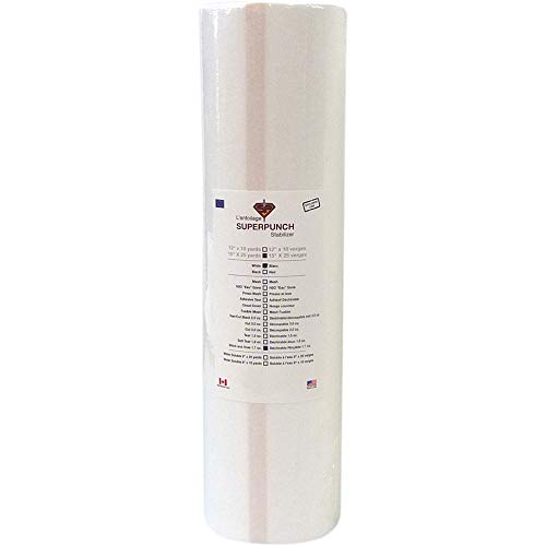 Superpunch Stitch & Rinse Stabilizer, Tear Away Stabilizer For Embroidery - 1.7 Oz 14 Inch X 25 Yard Roll, Superstable Machine Embroidery Backing, Water Soluble Stabilizer, Made In Usa #TOP30