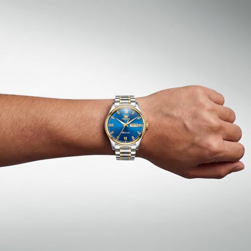 Image of OLEVS Automatic Watches for Men Self Winding Mechanical Classic Diamond Business Luxury Dress Stainless Steel Waterproof Calendar Mens Watch