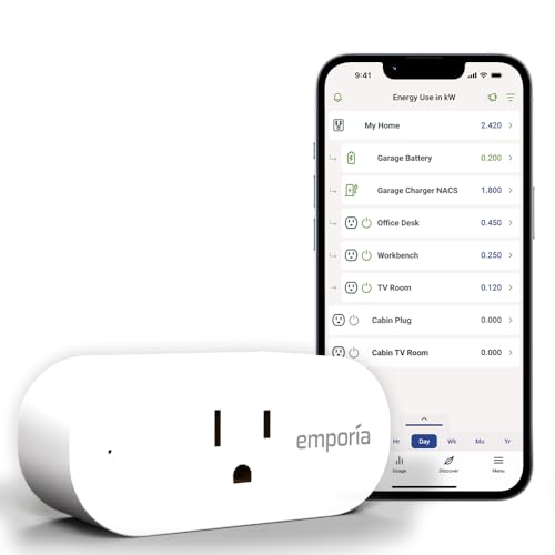 Emporia Energy Monitoring Smart Plug, WiFi Smart Outlet Plug Works with Alexa and Google Home  - Detailed View