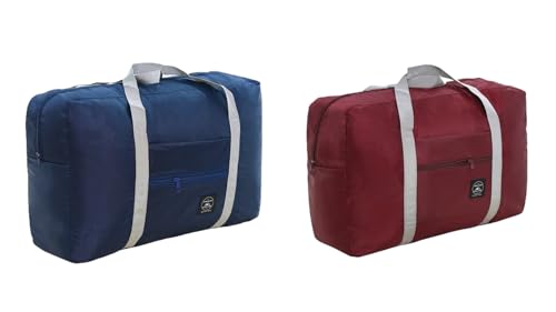 Generic Gym Bag For Women, Foldable Travel Duffel Bag, Travel Duffel Bag, 𝑊𝑒𝑒𝑘𝑒𝑛𝑑𝑒𝑟 Overnight Bag, For Women, Travel (Dark Blue)