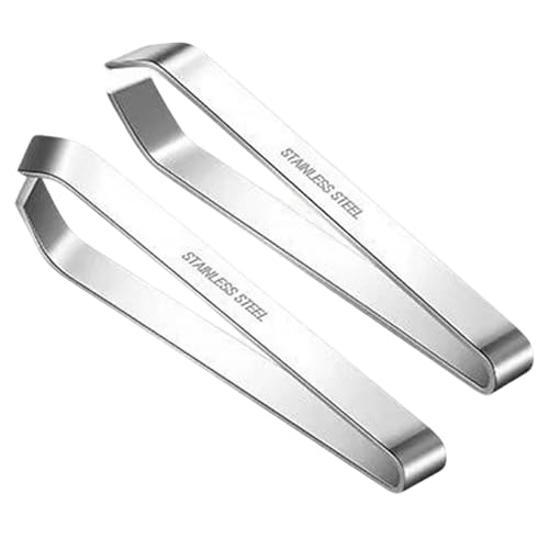Lumi Zenva Pince à Arêtes de Poisson Professionnelle (Pointue Droite 12 cm) 2 Pinces de Cuisine Passe Lave-vaisselle en Acier Inoxydable
