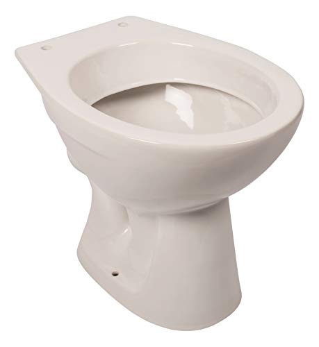 ‘aquaSu® Stand-WC 589 | Bodenstehende Toilette | Standard-Form | Mit gängigen WC-Sitzen kompatibel | Geruchsarmer Tiefspüler | Abgang waagerecht | Sanitärkeramik weiß | Klo | 56758 9