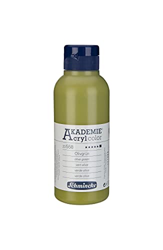 Schmincke - AKADEMIE Acryl color, Olivgrün 250 ml, 23558027, feine Künstler-Acrylfarbe, brillant, hoch lichtecht und kadmiumfrei, für Acrylmalerei, Mixed Media