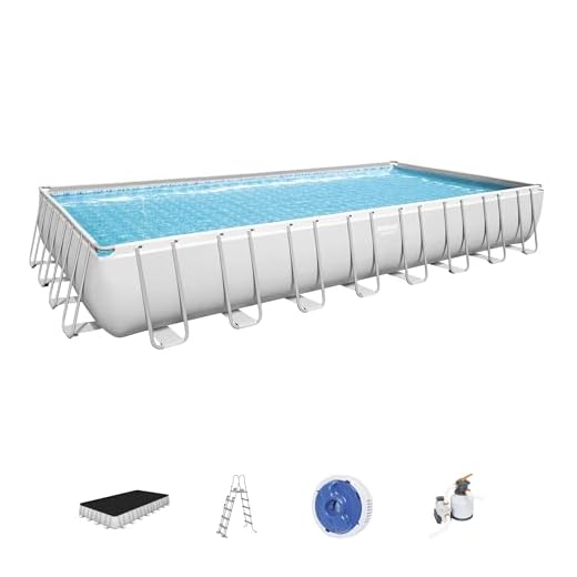 Bestway Power Steel Rectangular Pools, Grey