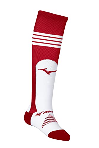 Mizuno Womens Performance OTC Stirrup Sock, Red, Large US