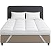 10cm Thick Mattress Topper Double Bed - 1000GSM Heavy Filling Quilted Extra Deep Super Fluffy & Breathable, Soft Box Stitched - Mattress Pad Strong Corner Elastic Straps Machine Washable (Double)