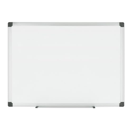 MasterVision Maya Series Magnetic Dry Erase Board, Porcelain Whiteboard, Snap-On Marker Tray, Wall Mounting Kit, 24' x 36', Aluminum Frame