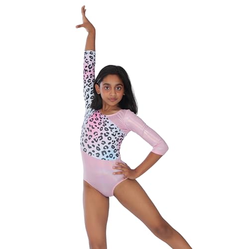 Image of IKAANYA Girls or Women Full Sleeves Rhinestones Leotard - Ideal for Gymnastics, Dance, Yoga, Acrobatics or Performance (Toddlers, Kids, Adults)
