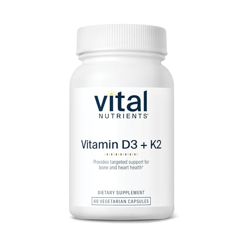 Vital Nutrients Vitamin D3 + K2 | 2000 IU | Vitamin D3 K2 Supplement | Vitamin D Complex for Healthy Calcium Levels, Muscle & Bone Health | Gluten, Dairy, Soy Free | 60 Capsules
