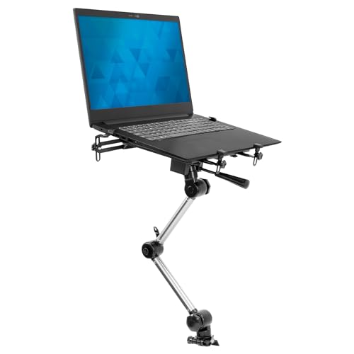 Mount-It! Laptop Vehicle Mount | No-Drill Computer Mounting Bracket for Front Passenger Seat | Sturdy and Full Motion Lockable Joints, Fits Laptops Up to 17"