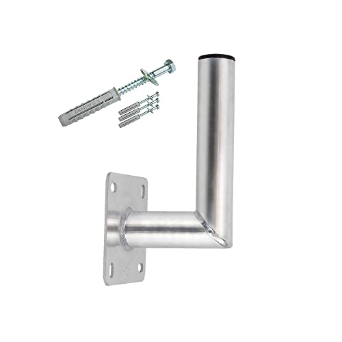 PremiumX Support mural en aluminium satellite 15 cm pour antenne parabolique avec jeu de vis avec chevilles