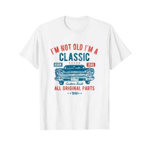 Divertida camiseta 73 cumpleaños 73 años coche clásico nacido 1948 Camiseta