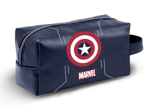 Marvel Capitán América Starshield-Neceser de Viaje Brick Plus, Azul Oscuro, 27 x 13 cm
