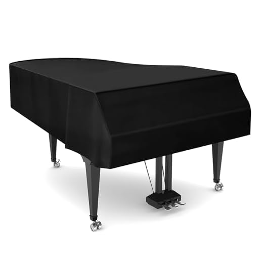 TINDTOP Grand Piano Cover, Leather Waterproof Dustproof Baby Piano Cover Washable Soft Bordered Decorated Full Triangle Piano Protective Cover
