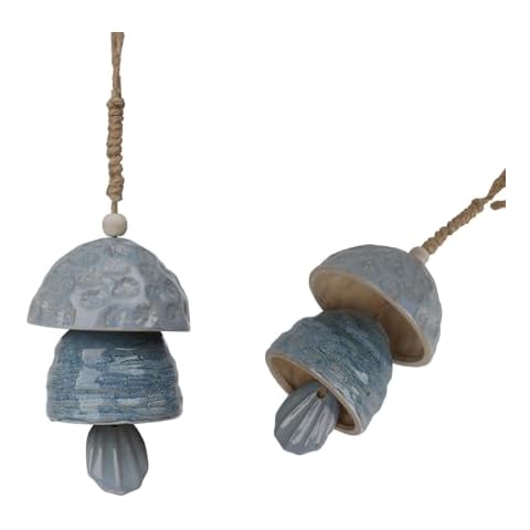 Outdoor Wind Chimes Garden Decor - 2 Pack Ceramic Wind Chimes for Outside Small Memorial Wind Chimes Deep Tone Backyard Decor Garden Porch Yard Outdoor Front Door Decorations DiliComing Cover