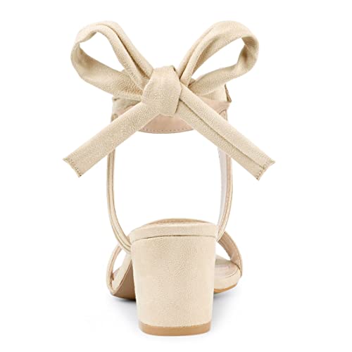 Image of Allegra K Women's Open Toe Ankle Tie Back Block Heels Sandals